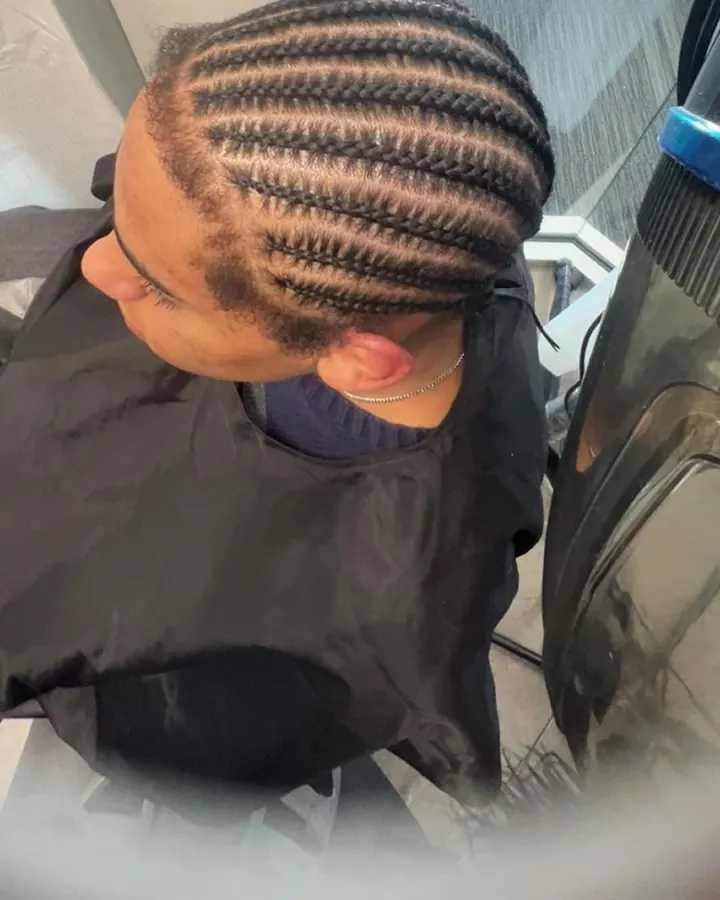 Straight-back cornrows