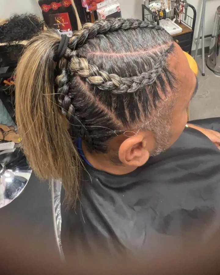 Cornrows with a braided crown