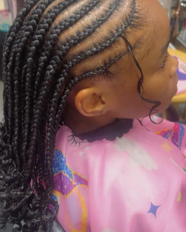 Kids twist style with cornrows