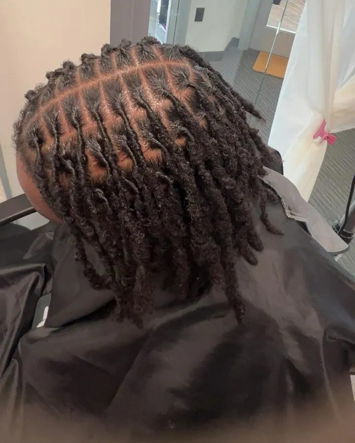 Box braids, top view