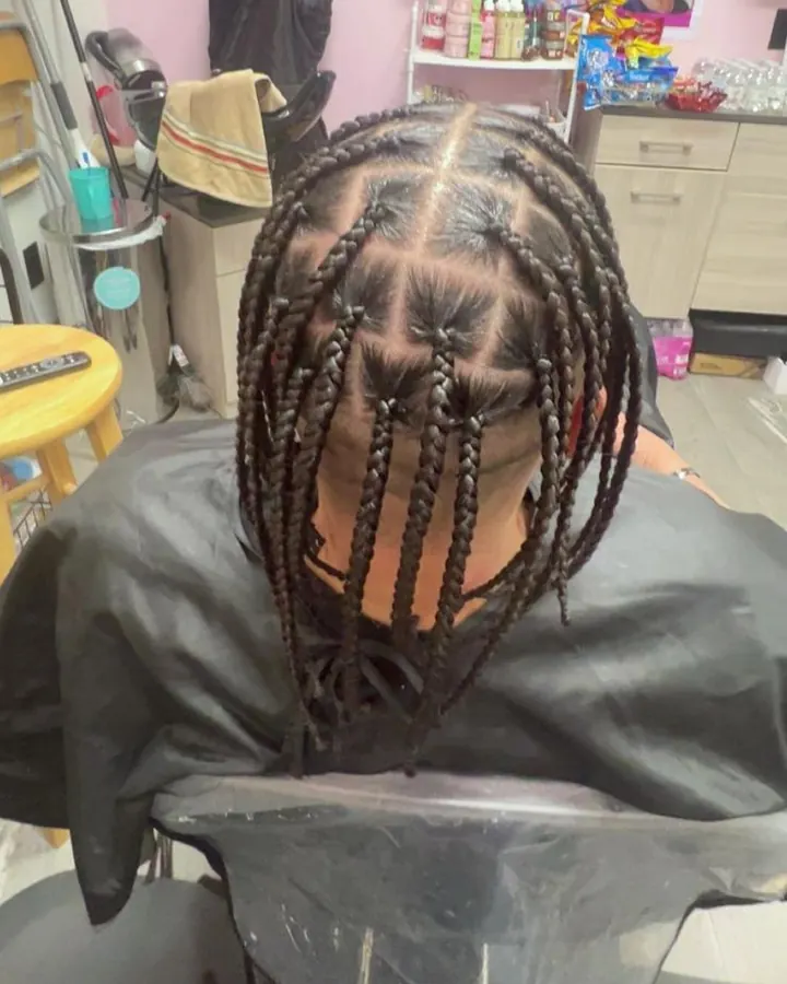 Box braids with diamond parts