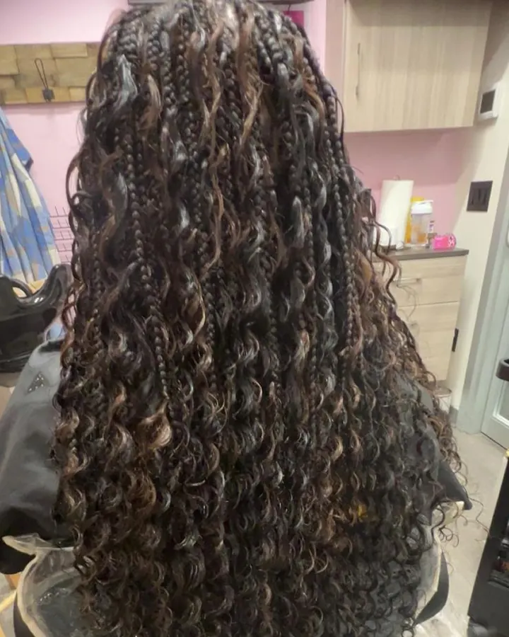 Boho knotless braids