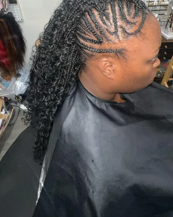 Fulani braids with boho curls