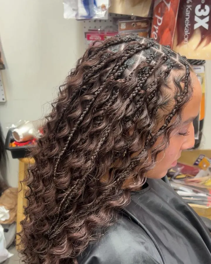 Curly boho braids