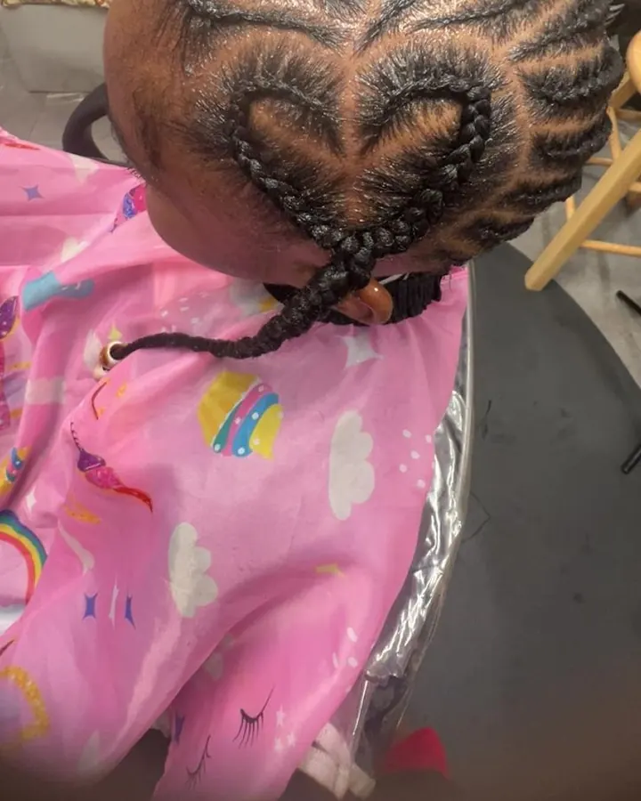 Kids heart-shaped cornrows